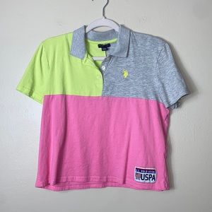 US polo Assn polo color black crop top size medium